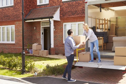 House removal team preparing a move in Becontreeheath