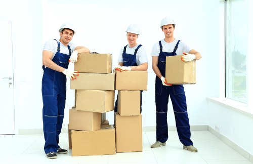 Local flat move with boxes and furniture being transported