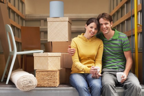 Household items protected and organised for moving day
