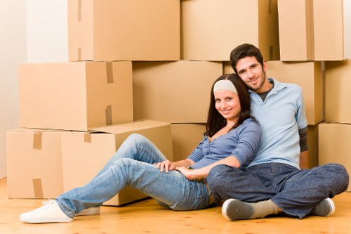 Furniture being moved carefully from a residential property