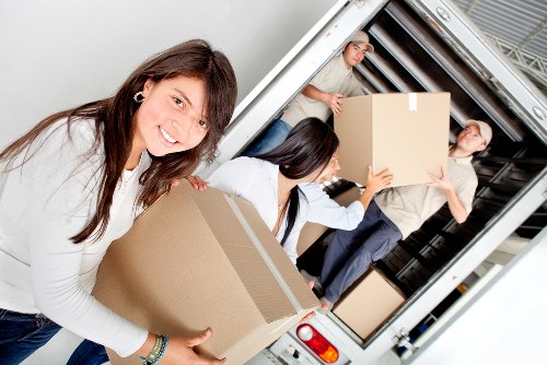 Packing boxes and household items ready for removals